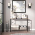 thumbnail image 1 of FOLDLIFE Console Table， Wooden Sofa Side Table Entryway Table ， Storage Shelves for Living Room, Black & Brown, 1 of 7