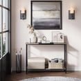 thumbnail image 1 of FOLDLIFE Console Table， Wooden Sofa Side Table Entryway Table ， Storage Shelves for Living Room, Black & Gray, 1 of 7