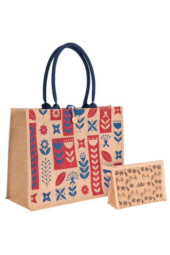 Reusable Straw Beach Tote Bag for Women - Waterproof Woven Cute Jute Gift Bag for Her Travel, Shopping, Everyday Use