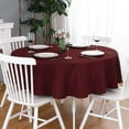 thumbnail image 1 of FOLINS&HOME Burgundy Round 60 Inch Tablecloth - Waterproof & Wrinkle Free Heavy Duty Washable Polyester Table Cloths for Party, Banquet, Dining - Circle/Circular, 1 of 8