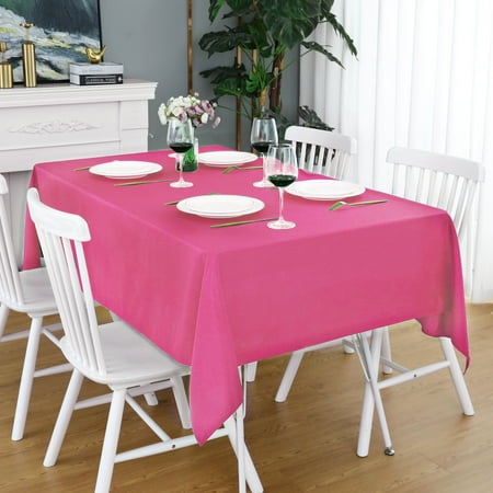 FOLINS&HOME Fuchsia Rectangle 60 x 60 Inch Tablecloth - Hot Pink Waterproof & Wrinkle Free Heavy Duty Washable Polyester Table Cloths for Party, Banquet, Dining - Rectangular/Square
