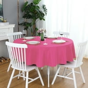 FOLINS&HOME Fuchsia Round 48 Inch Tablecloth - Hot Pink Waterproof & Wrinkle Free Heavy Duty Washable Polyester Table Cloths for Party, Banquet, Dining - Circle/Circular