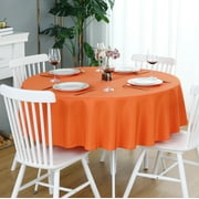 FOLINS&HOME Orange Round 48 Inch Tablecloth - Waterproof & Wrinkle Free Heavy Duty Washable Polyester Table Cloths for Party, Banquet, Dining - Circle/Circular