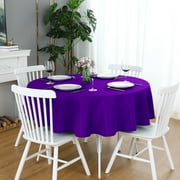 FOLINS&HOME Purple Round 48 Inch Tablecloth - Waterproof & Wrinkle Free Heavy Duty Washable Polyester Table Cloths for Party, Banquet, Dining - Circle/Circular