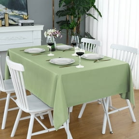 FOLINS&HOME Sage Green Rectangle 52 x 70 Inch Tablecloth - Waterproof & Wrinkle Free Heavy Duty Washable Polyester Table Cloths for Party, Banquet, Dining - Rectangular/Square