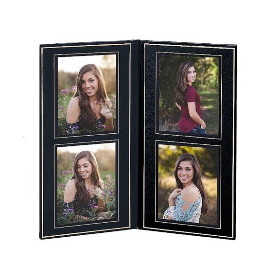 FOLIO 4-opening 4x5 Black w Black-Gold Trim by TAP - 4x5