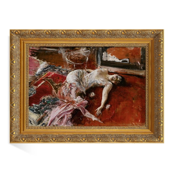FOLKOR Wood Frame for 24x36" Canvas Oil Paintings, DIY Antique Ornate Picture Frame for Landscape Portrait, 2.4" Wide Gold Art Frame for Prints Poster(Empty Frame Only, No Plexiglass & Backing Board)