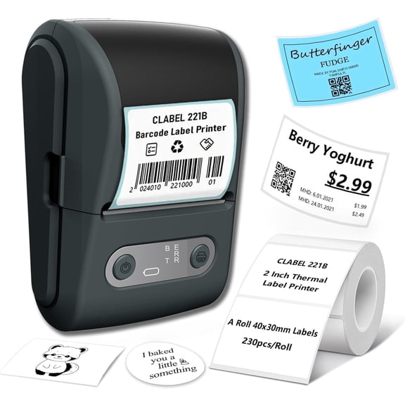 Foluu Thermal Label Printer X10 Portable Bluetooth Rechargeable Compatible with Smartphones, White