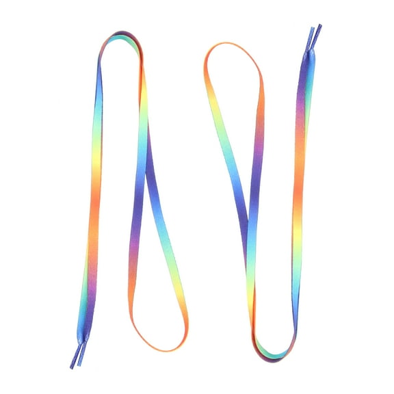 FOLOYORI 1 Pair Multi Colored Gradient Flat Laces for Shoes 55.1 x 0.3 x 0.1 in
