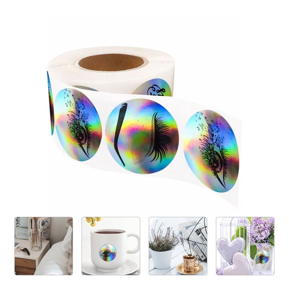 FOLOYORI 1 Roll Assorted Color Round Paper Adhesive Label Stickers for Sealing Decorative 2.9x2.9x1.5in