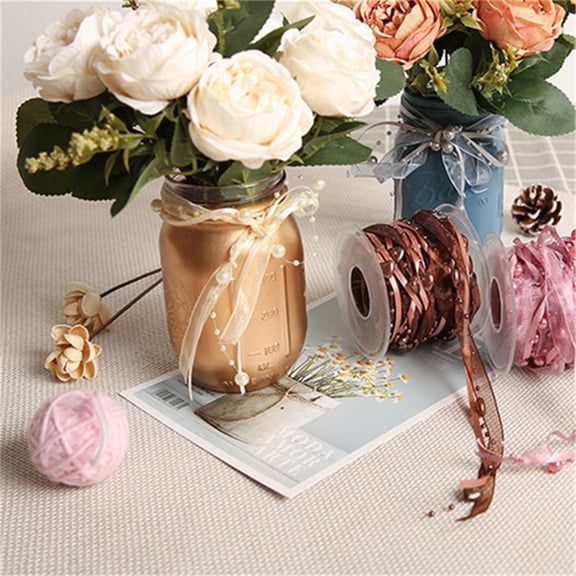 FOLOYORI 1 Roll Bead Ribbon Golden for Crafting and Decorating with a Durable and Elegant Design