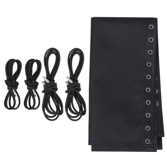 FOLOYORI Replacement Cloth and Elastic Cord Kit for Lounge Chairs and Deck Chairs, Black, 1 Set