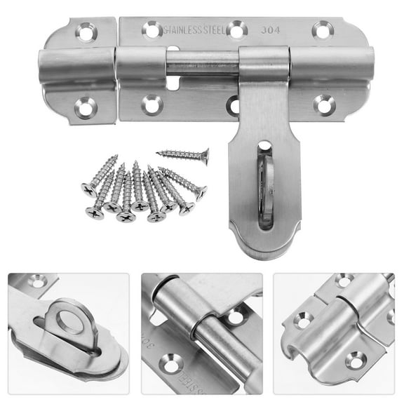 FOLOYORI 1 Set Stainless Steel Barrel Bolt Lock for Heavy Duty Security Door Latches with Wear Resistance 4 Inch