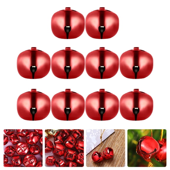FOLOYORI 100Pcs Red Christmas Party Bells for Holiday Decor, Seasonal Bell Adornments for Festive Decoration