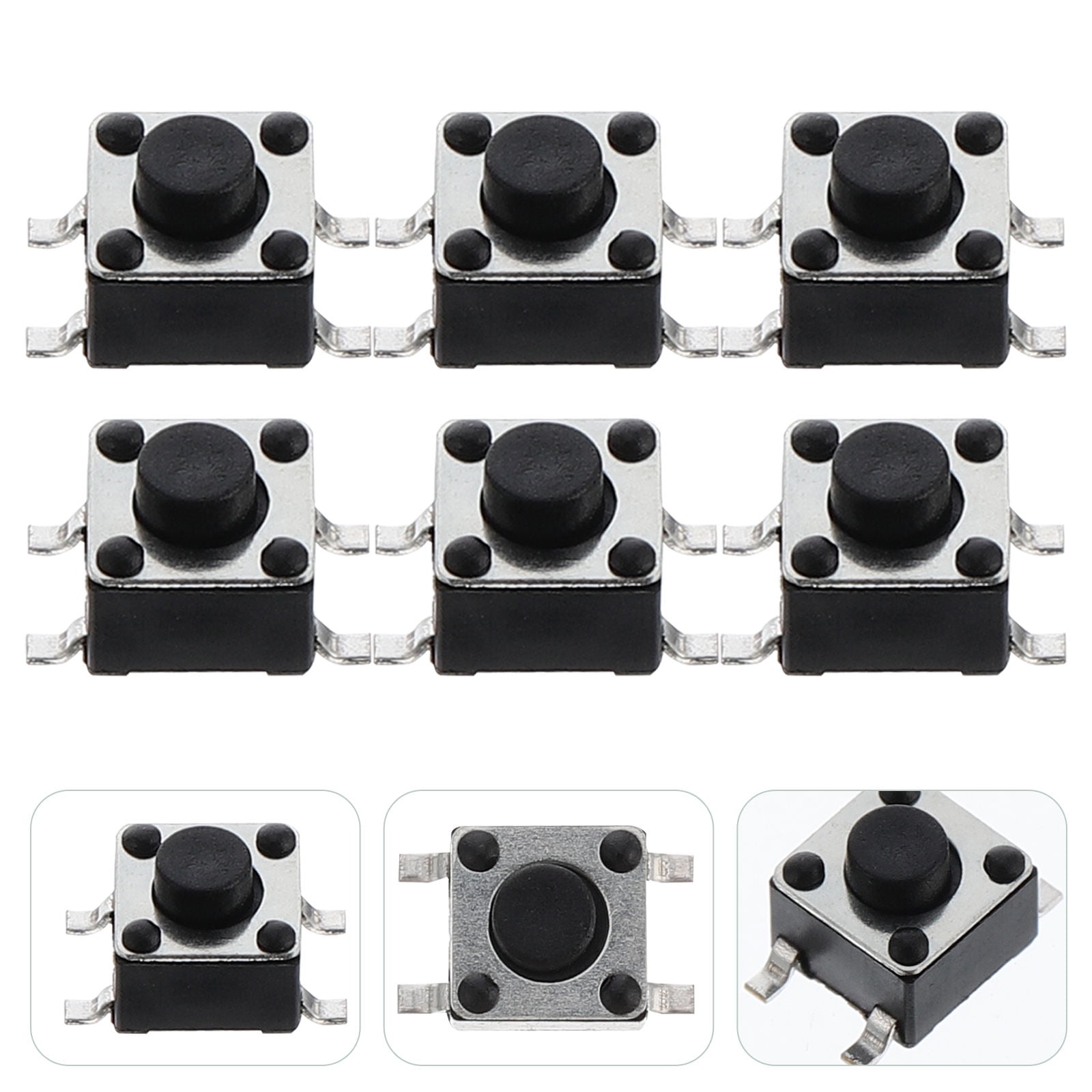 FOLOYORI 100Pcs Tactile Push Button Switch Rectangular Micro Momentary ...