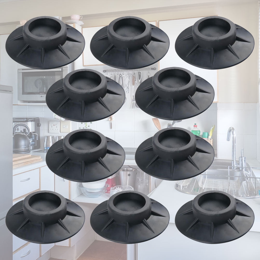 FOLOYORI 10Pcs Black Anti Walk Washer Pads with Car Tire Structure Design for Washer Stability