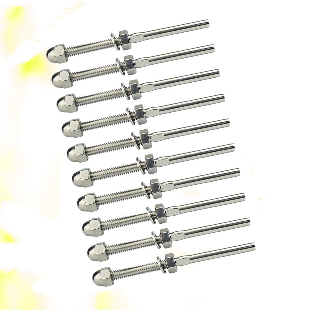 FOLOYORI 10Pcs Metal Cable Handrail Connector Threaded Stud for Stair ...