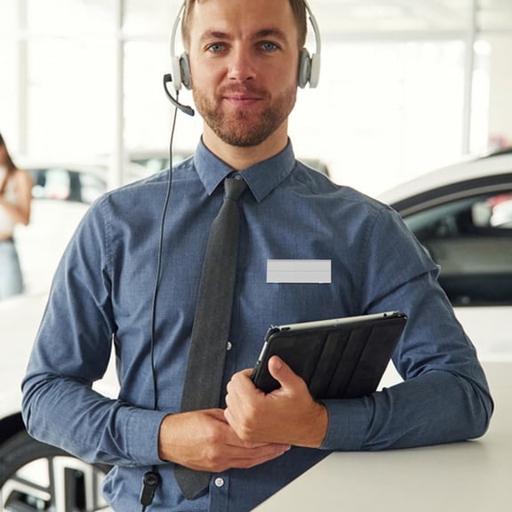 FOLOYORI 10Pcs Name Badges Small Sign Card Holder Aluminum Alloy Silver Identification For Clothes Staff