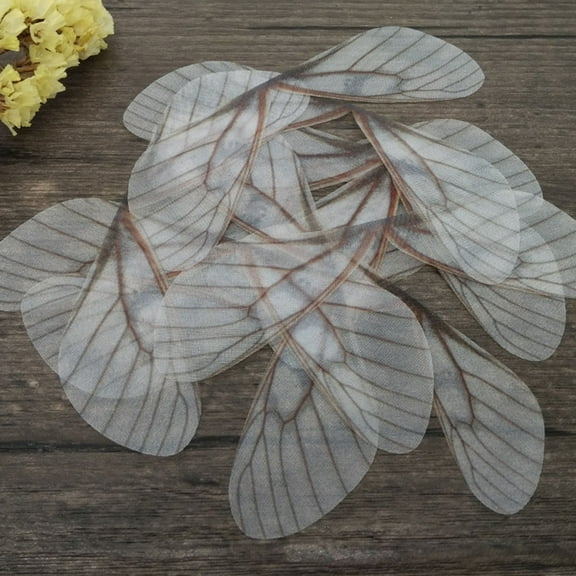 FOLOYORI 10Pcs Polyester Fabric Wings Charms for Hair Clip and Jewelry Crafts Embellishment