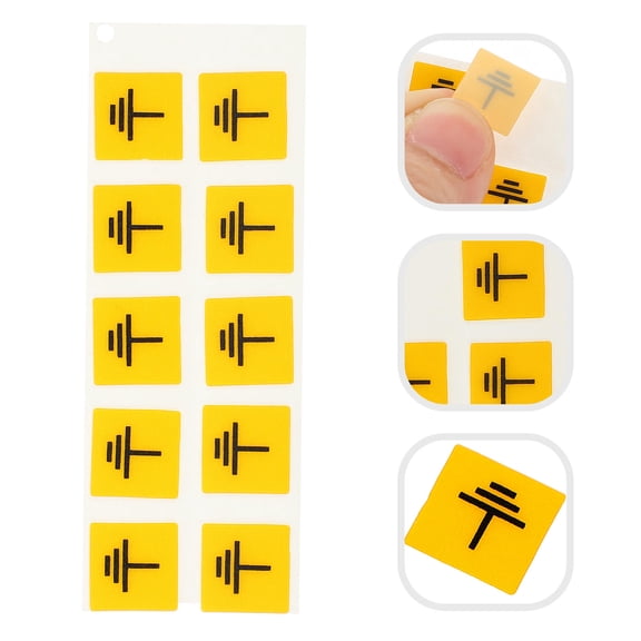 FOLOYORI 10Pcs Yellow Electrical Safety Stickers Durable Pc Material Grounding Warning Label for Equipment Caution