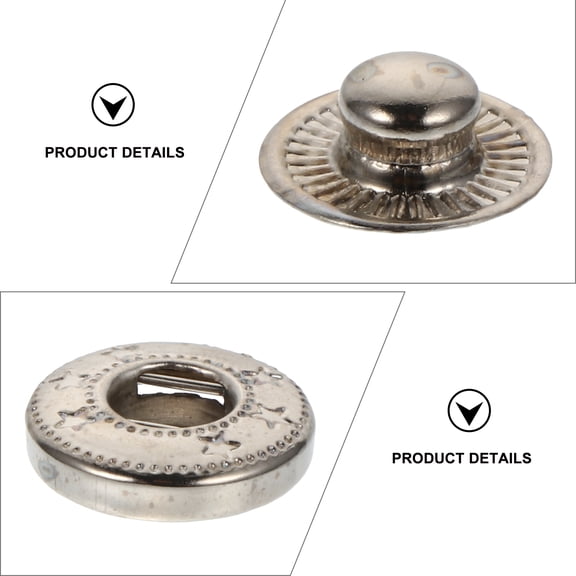 FOLOYORI 10Sets Black Copper DIY Button 1.5x1.5cm for Craft Enthusiasts in Simple Appearance Style