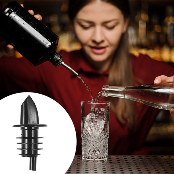 FOLOYORI 12-Pack Liquor Bottle Pourers with Controlled ABS Dispenser for Bar Service and Bartenders