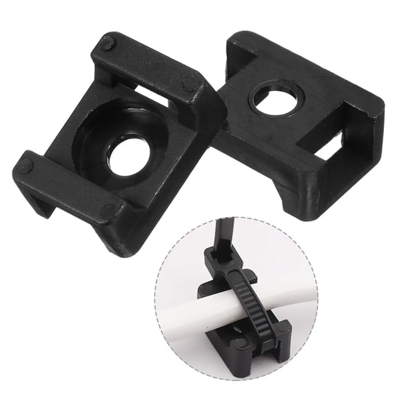 FOLOYORI 120Pcs Saddle Shaped Cable Tie Base for Wire Fixing and Cable Management in Black