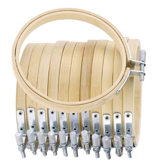 FOLOYORI 12-Piece Embroidery Display Frames Set in Khaki for Beginners and Craft Enthusiasts