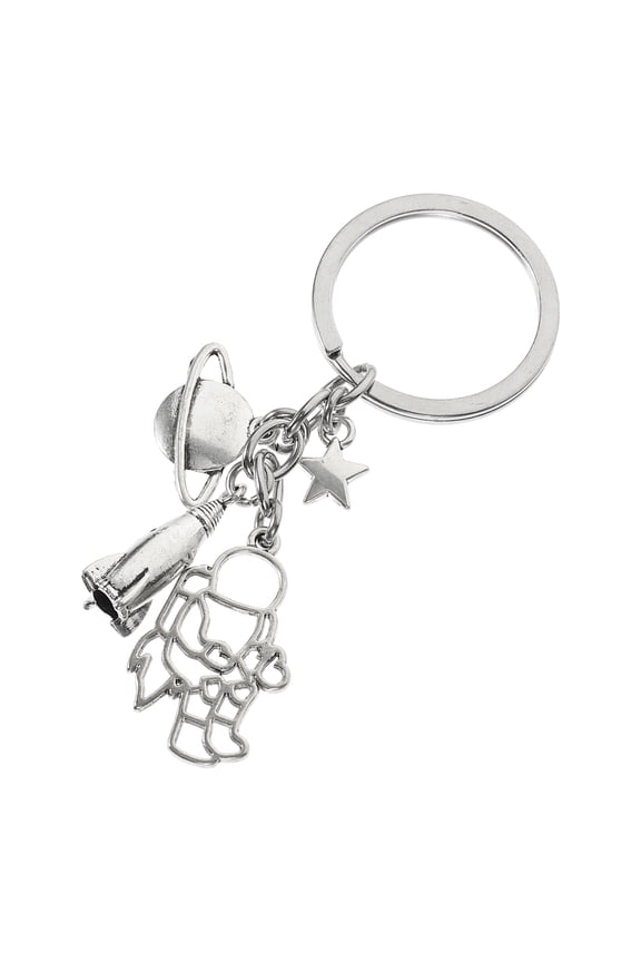 Alloy Astronaut and Planet Keychain Set for Backpack, Space-Themed Key Chain Accessories