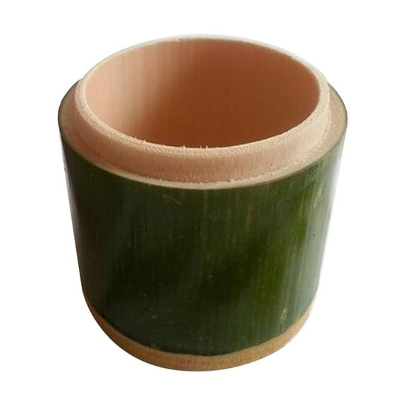 FOLOYORI Bamboo Storage Container Green 1Pack 4.3x4.3x5.1in