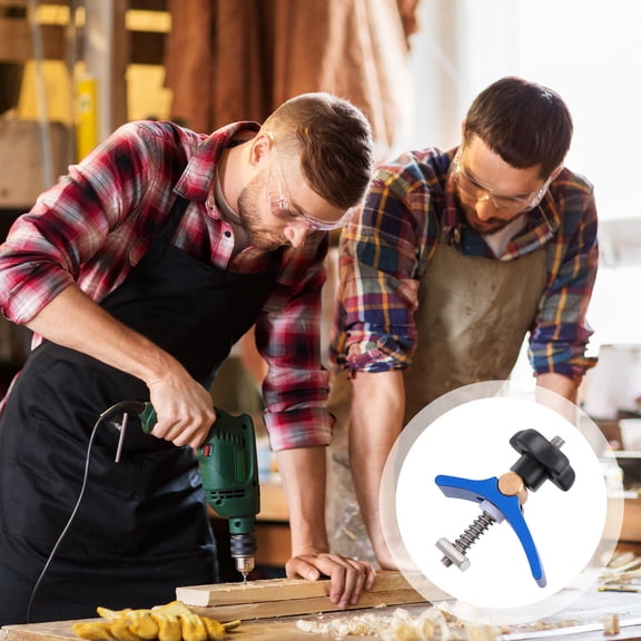 FOLOYORI 1Pack Blue Aluminum Alloy T-Track Clamp for Woodworking Tools Woodworkers