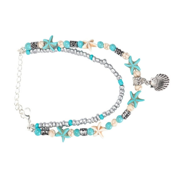 FOLOYORI 1Pack Boho Ankle Bracelet with Rice Bead for Friends Long-term Use 8.27x0.71x0.39Inches
