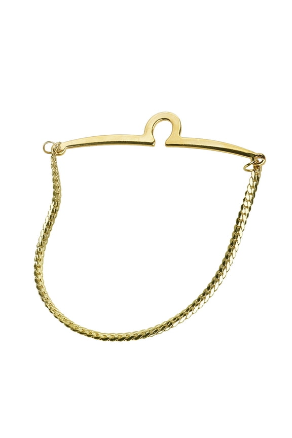 1Pack Golden Mens Tie Chain for Tarnish Resistant Copper Material Simple Design