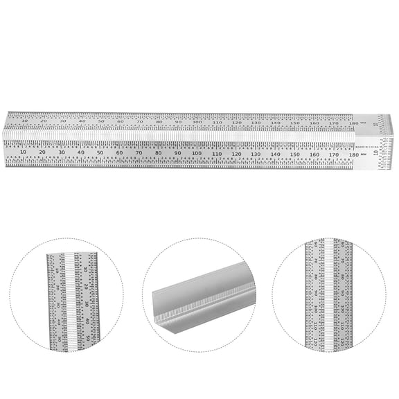 FOLOYORI 1Pack Metal Measuring Ruler For Accurate Measurements In Carpentry Projects