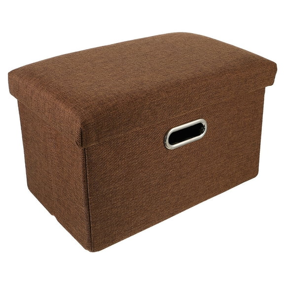 FOLOYORI 1Pack Simple Stool Box for Living Room Coffee Color with Sponge Filling 40x25cm