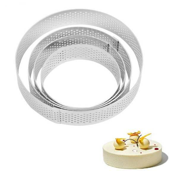 FOLOYORI 1Pc 7In Circle Baking Mold Ring Silver 304 Stainless Steel For Cheesecake Mousse Pastry Rings Bakers
