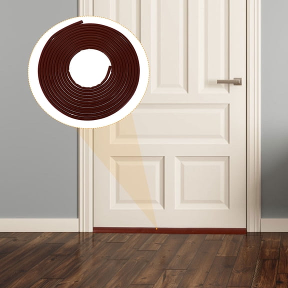 FOLOYORI 1Pc Flexible Brown Silicone Window pping with Adhesive for Home Door Installation