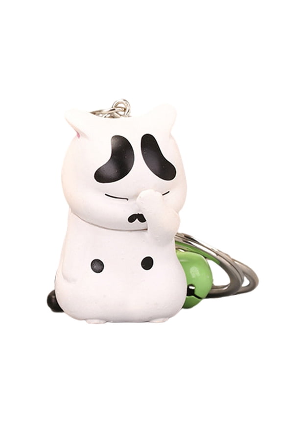 1pc Cat Shape Hanging Decor Cute Keyrings PVC Key Pendant for Giving