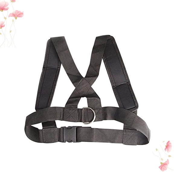 FOLOYORI 1Pcs Black Cloth Metal Sled Harness for Resistance Training No Slip Belt System Fitness Equipment