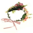 thumbnail image 1 of FOLOYORI 1Pcs Floral Crown for Girls Festival Wreath Silk Flower Adjustable Size with Ribbon for Ladies Beach Vacation, 1 of 8