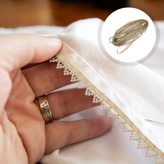 FOLOYORI 1Pcs Gold Embroidery Lace Trim Square Elaborate Design for present Bag Decoration