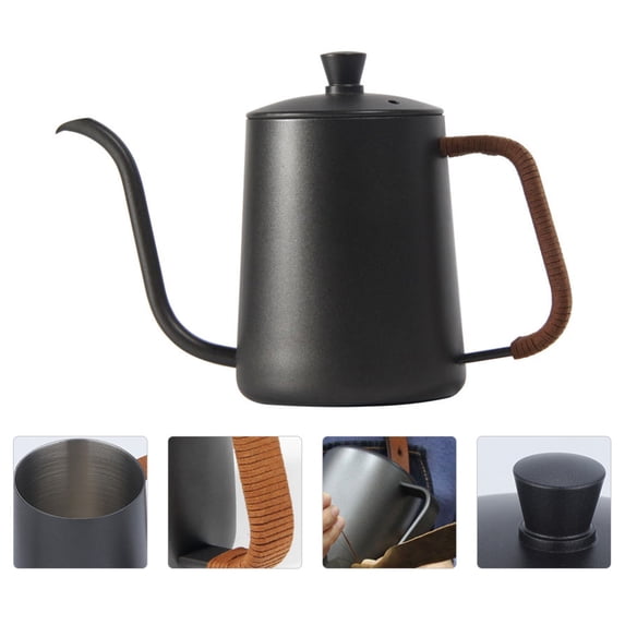 FOLOYORI 1Pcs Hand Punch Coffee Pot Drip Kettle for Making with Stainless Steel and PTFE Material 350ml