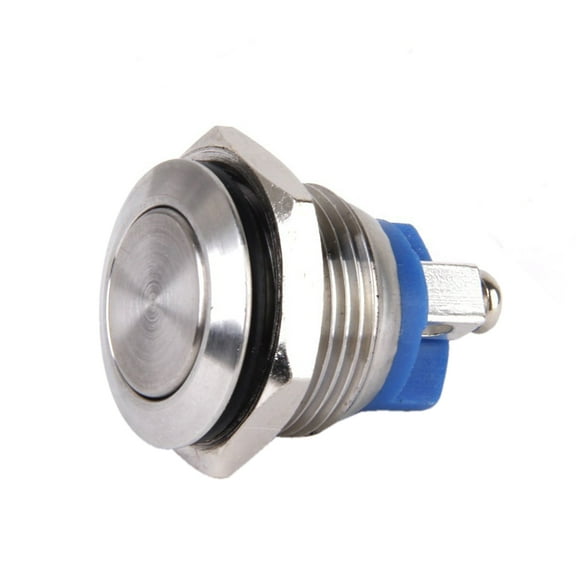 FOLOYORI Momentary Waterproof Metal Push Button Plated Silver for Vehicle Horn Boat Doorbell