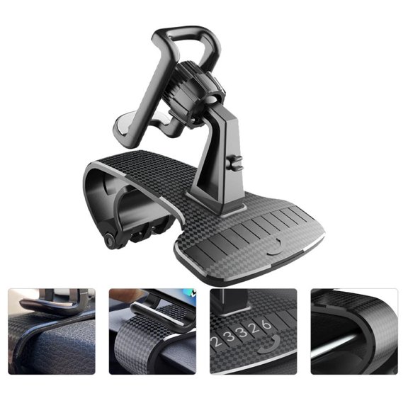 FOLOYORI 1Pcs PC ABS Car Phone Holder with Hollow Dashboard Clip Bracket for Drivers Non-Slip Design