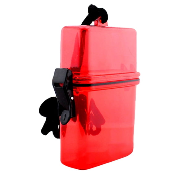 FOLOYORI Outdoor Waterproof Box for Phone Storage Red Translucent Plastic Great for Beach Camping Boating