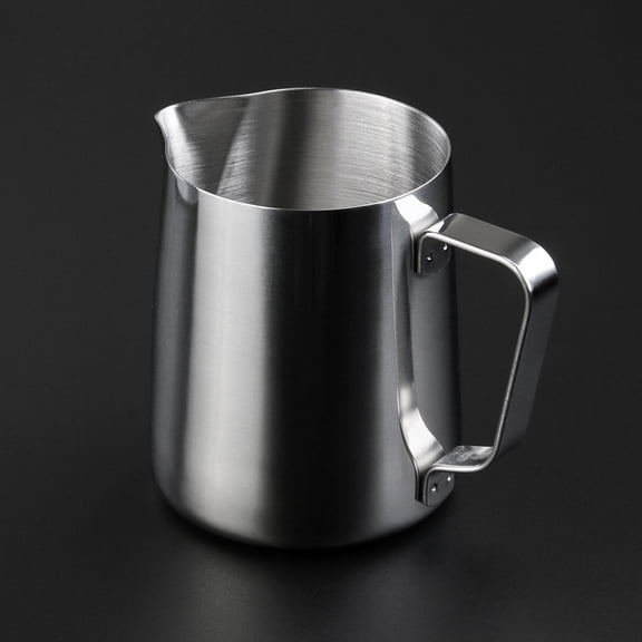 FOLOYORI Stainless Steel Milk Pour Cup in Silver - Chic and Refined for Latte Art
