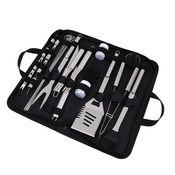 FOLOYORI Stainless Steel Bbq Utensils Kit Black for Outdoor Grilling and Barbecue 1Set