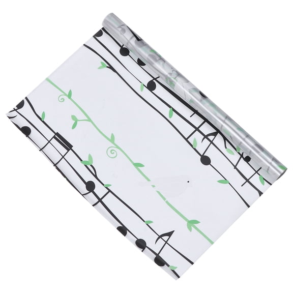 FOLOYORI 1Set Decorative Adhesive Window Film in Multi-Colored Note Bird Style for Homeowners and Decorators