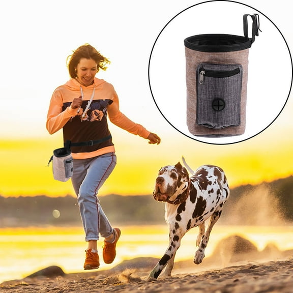 FOLOYORI 1Set Dog Training Treats Pouch in Rectangular Design for Dog Park Activities Brown 6.7x5.9in