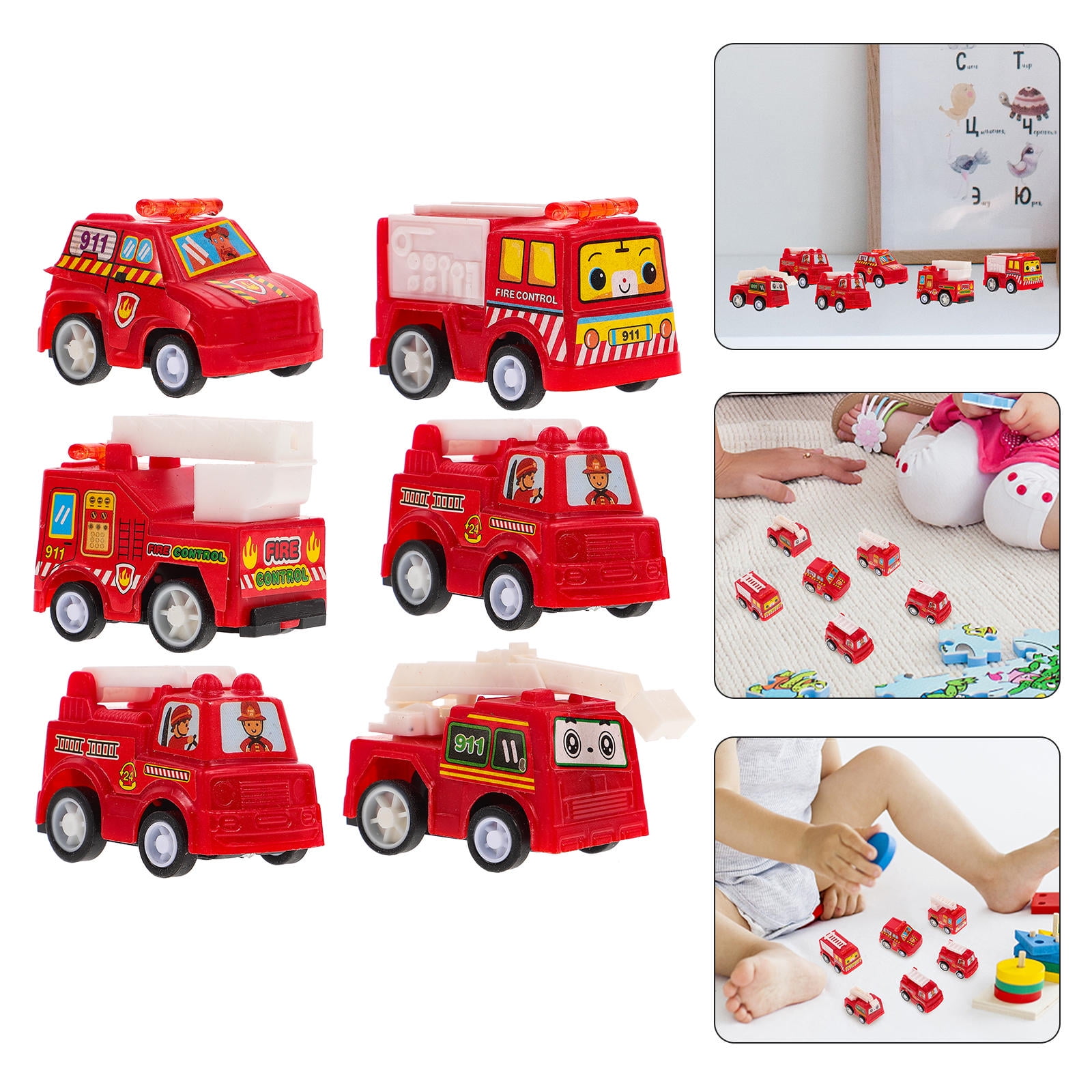 FOLOYORI 1Set Kids Rescue Vehicle Mini Size Fire Truck Toy Car Models ...